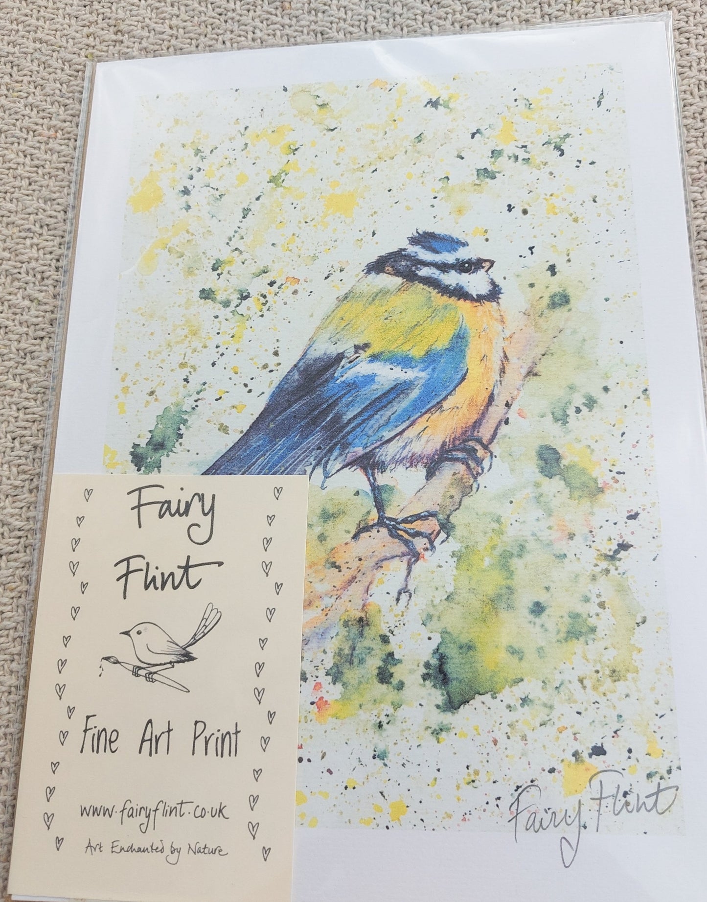 Blue tit print by Fairy Flint 