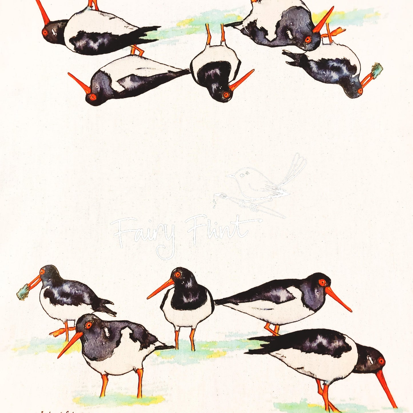 Oystercatchers Tea Towel