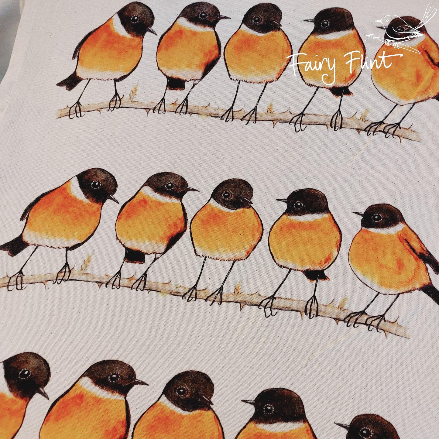 Stonechat Tea Towel