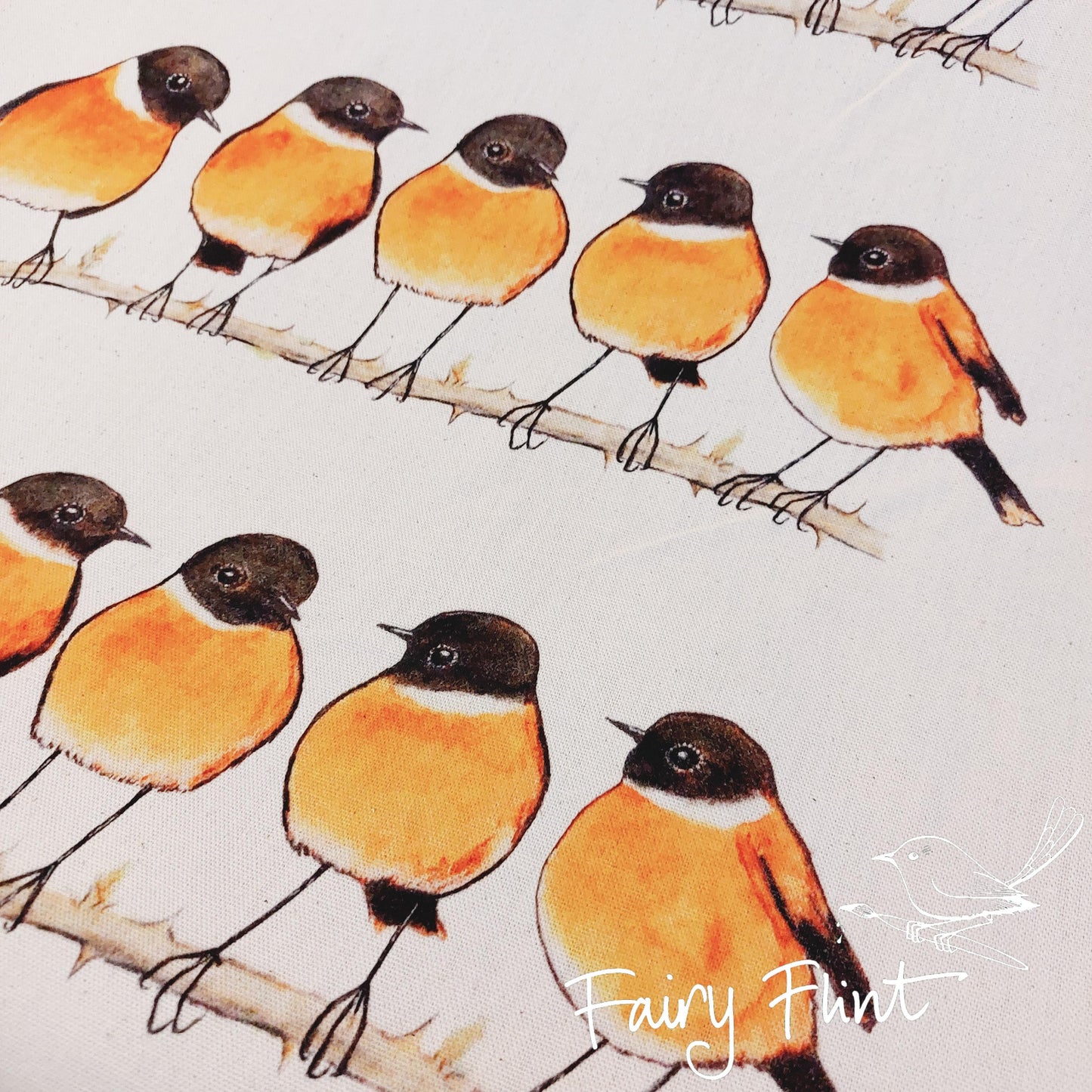 Stonechat Tea Towel