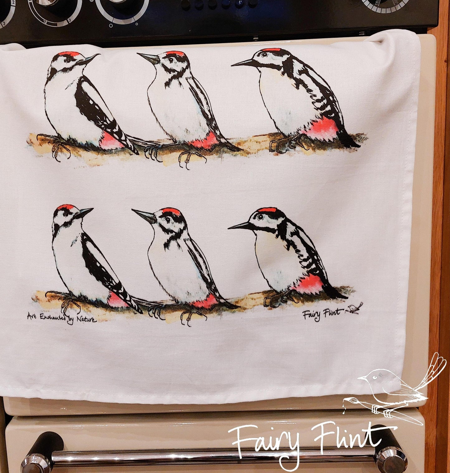 Woodpecker Tea Towel