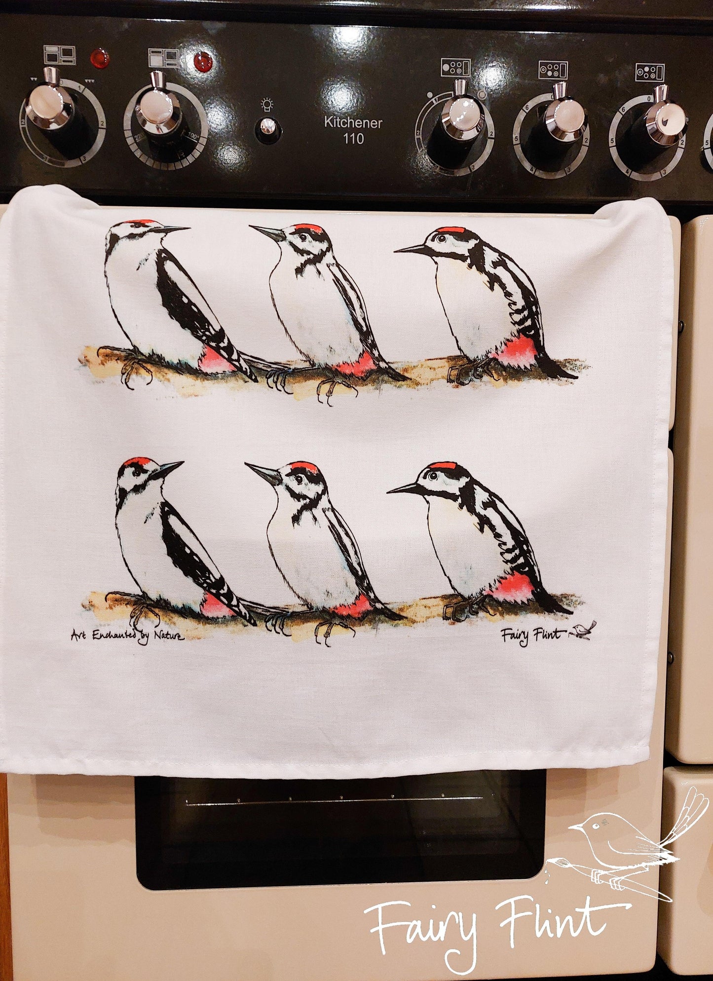 Woodpecker Tea Towel