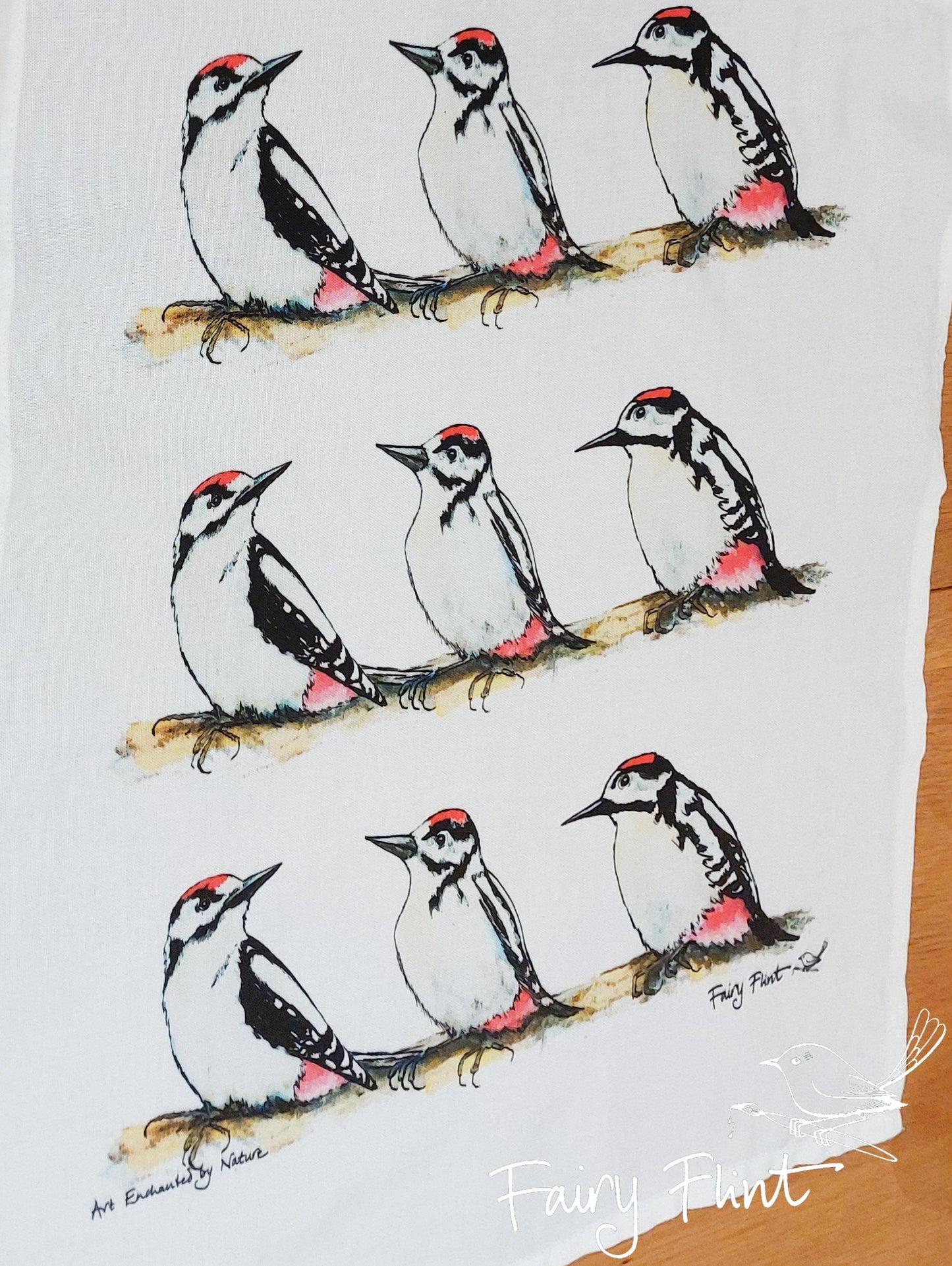 Woodpecker Tea Towel