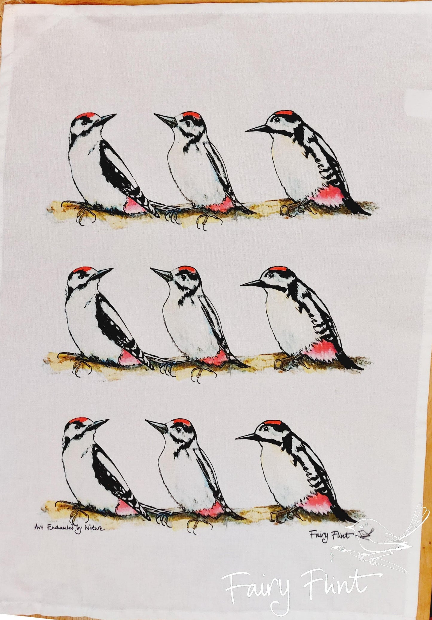 Woodpecker Tea Towel