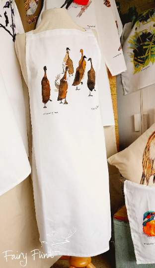 Indian Runner Ducks 'Plus One!' Apron ~ Organic Cotton ♡