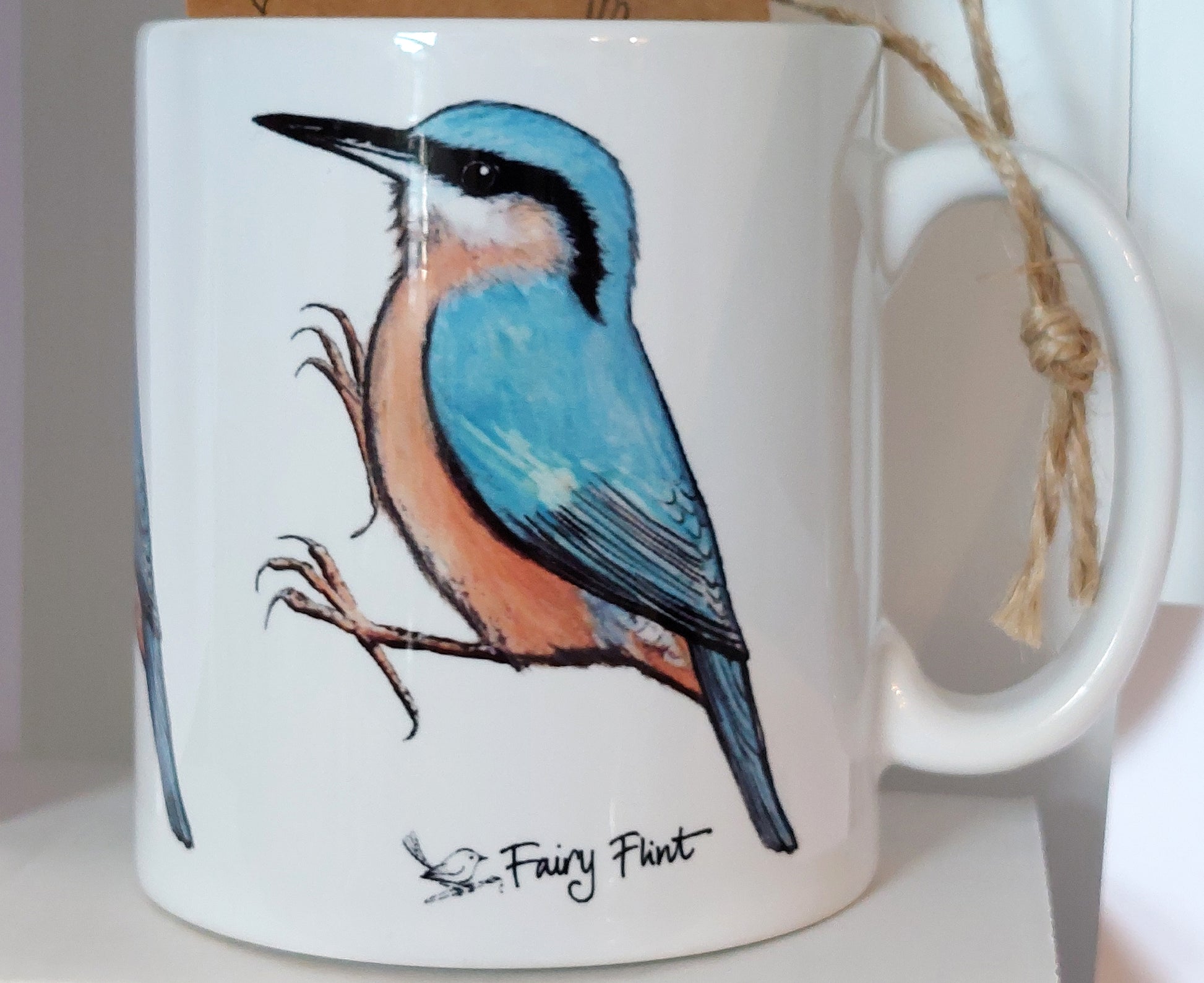 Mug with nuthatch by Fairy Flint 